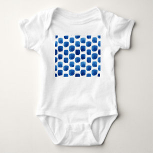 Blue squares, watercolor seamless pattern. baby bodysuit