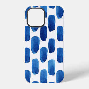 Blue squares, watercolor seamless pattern. iPhone 12 case