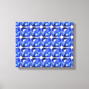 Blue Squarish Pattern Canvas Print