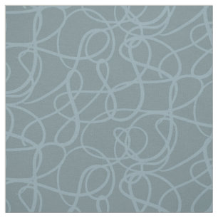 Blue Squiggle Line Abstract Pattern Fabric