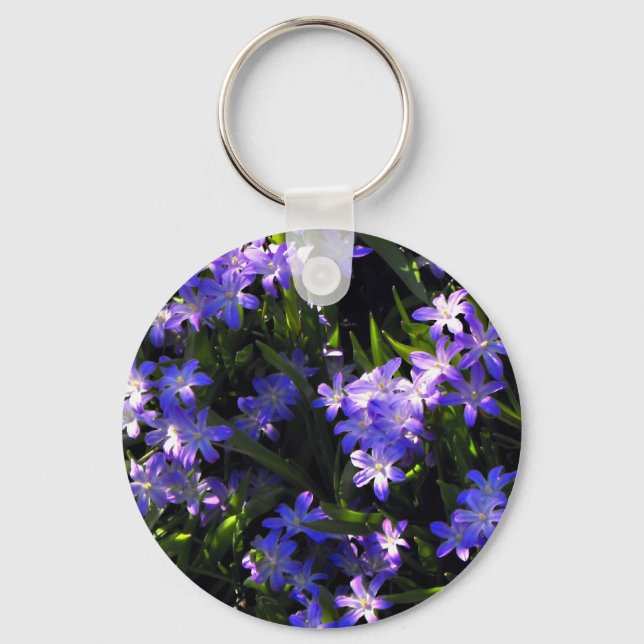 Blue Squill Spring Flowers Key Ring (Front)
