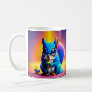 Blue Squirrel Eating A Fruit  Coffee Mug