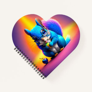 Blue Squirrel Eating A Fruit  Notebook