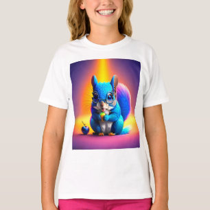 Blue Squirrel Eating A Fruit T-Shirt