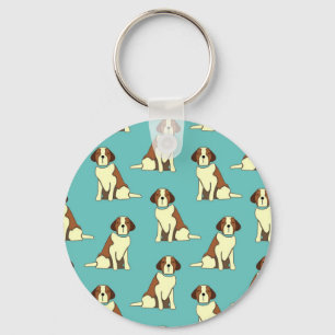 Blue St. Bernard Lover Key Ring