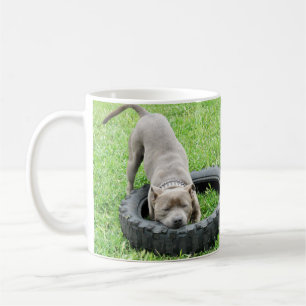 Blue Staffordshire Bull Terrier Play Time, Coffee Mug
