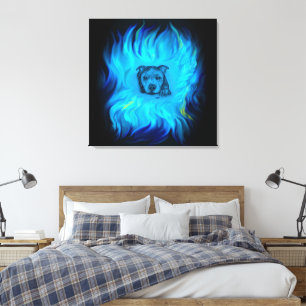 Blue Staffy Puppy Canvas Print
