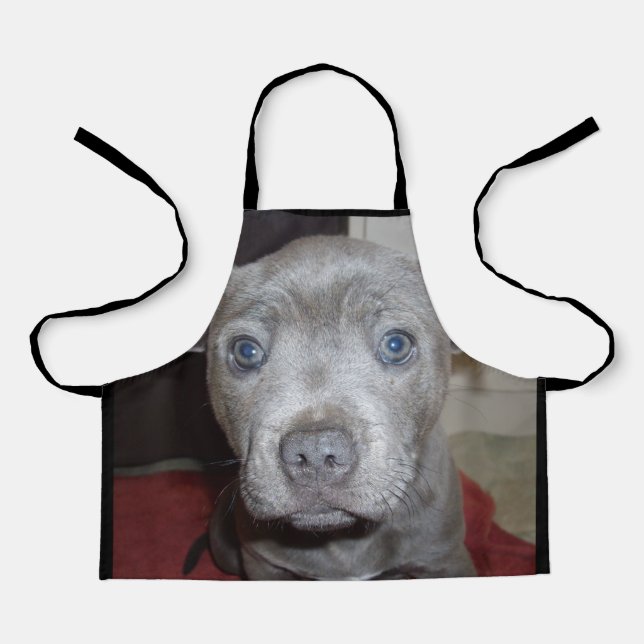 Blue Staffy Puppy, Kids Full Print Apon Apron (Front)