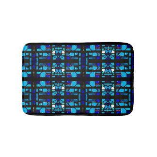 Blue Stained Glass Bath Mat