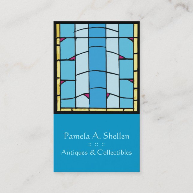 Blue Stained Glass Business Card (Front)