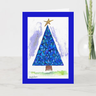 Blue Stained Glass Holiday Tree