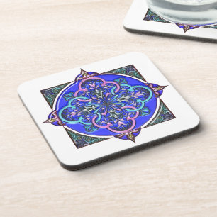 Blue Stained Glass Opalescent Coaster