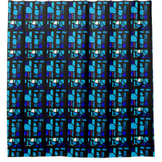 Blue Stained Glass Shower Curtain #2