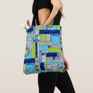Blue Stained Glass Tote Bag