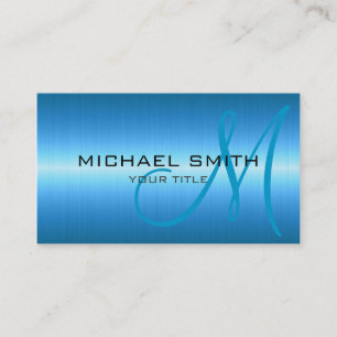 Blue Stainless Steel Metal Business Card