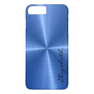 Blue Stainless Steel Metal Look iPhone 8 Plus/7 Plus Case