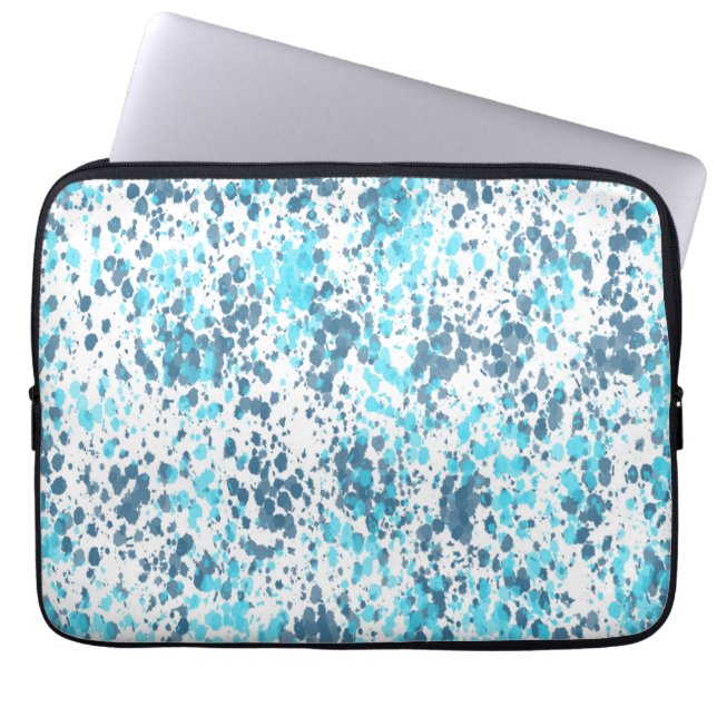 Blue stains pattern laptop sleeve (Front)