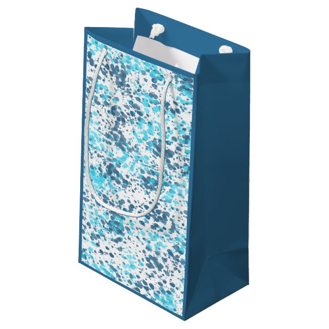Blue stains pattern small gift bag (Back Angled)