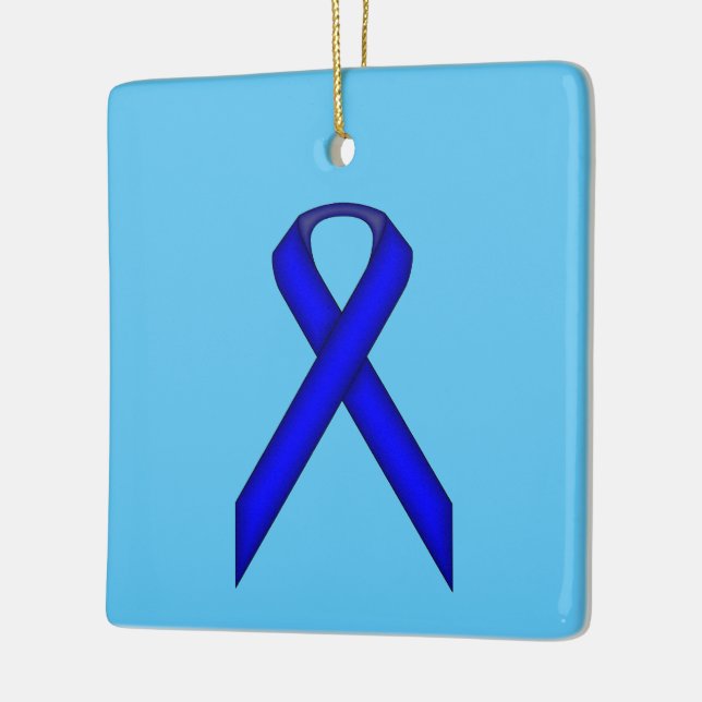 Blue Standard Ribbon by Kenneth Yoncich Ceramic Tree Decoration (Left)