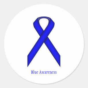 Blue Standard Ribbon by Kenneth Yoncich Classic Round Sticker