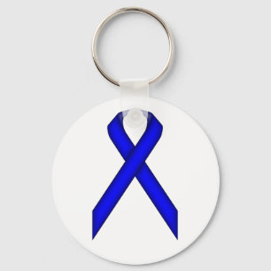Blue Standard Ribbon by Kenneth Yoncich Key Ring