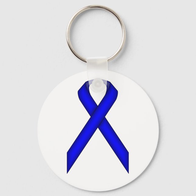 Blue Standard Ribbon by Kenneth Yoncich Key Ring (Front)