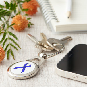 Blue Standard Ribbon by Kenneth Yoncich Key Ring