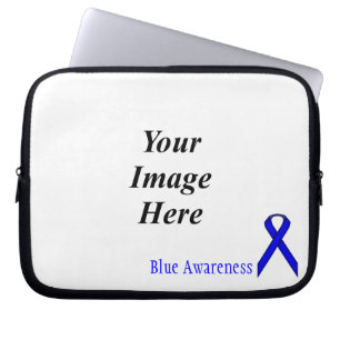 Blue Standard Ribbon by Kenneth Yoncich Laptop Sleeve