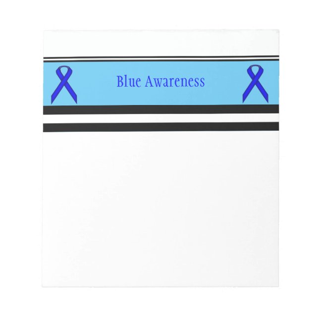 Blue Standard Ribbon by Kenneth Yoncich Notepad (Front)