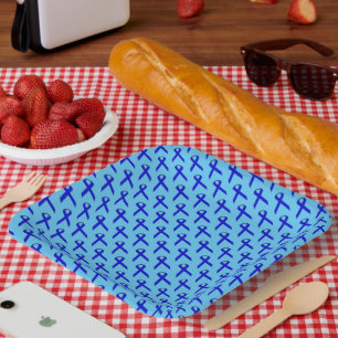 Blue Standard Ribbon by Kenneth Yoncich Paper Plate