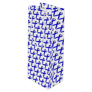 Blue Standard Ribbon by Kenneth Yoncich Wine Gift Bag