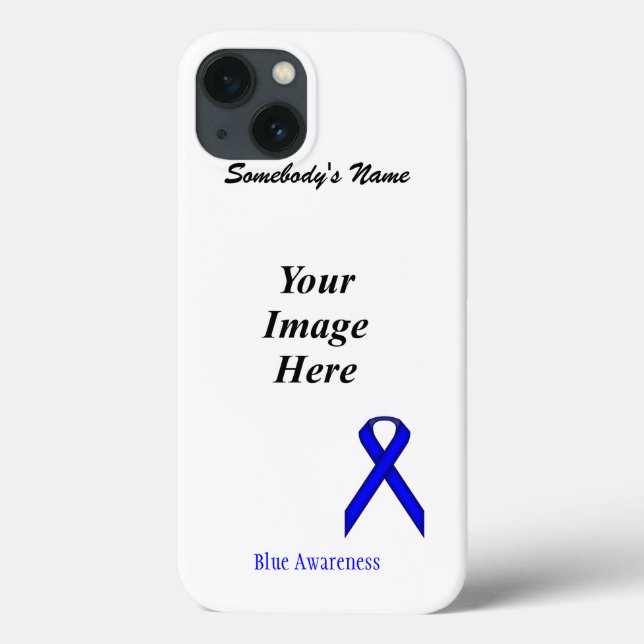 Blue Standard Ribbon Template by Kenneth Yoncich Case-Mate iPhone Case (Back)