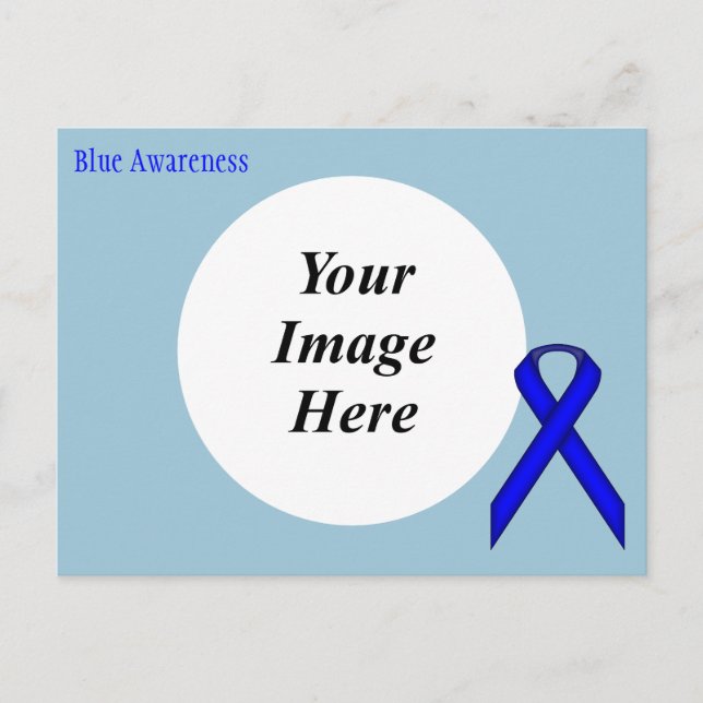 Blue Standard Ribbon Template by Kenneth Yoncich Postcard (Front)