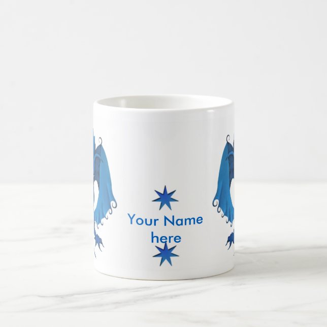 Blue Standing Dragon Mug - Customisable (Center)