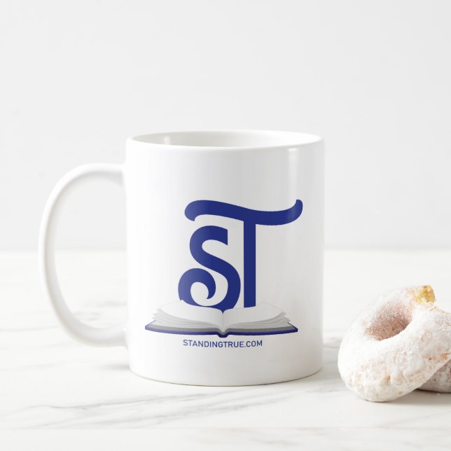 Blue Standing True Logo Mug (With Donut)