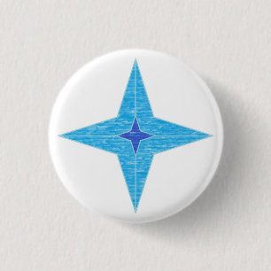 Blue Star 3 Cm Round Badge