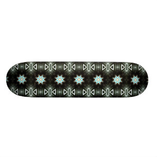 blue star-burst geometric black skateboard