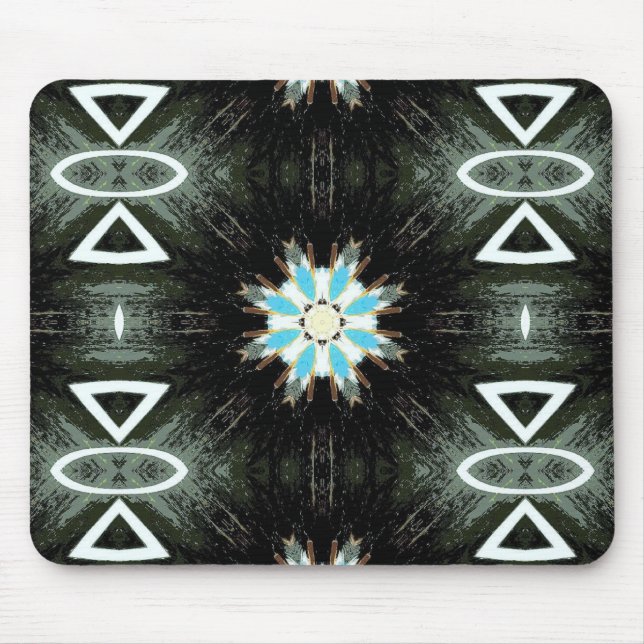 blue star-burst geometric mouse mat (Front)
