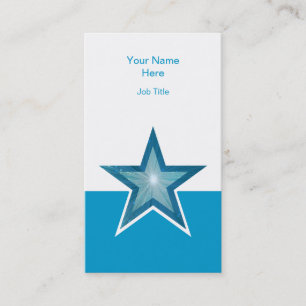 Blue Star business card blue white vertical