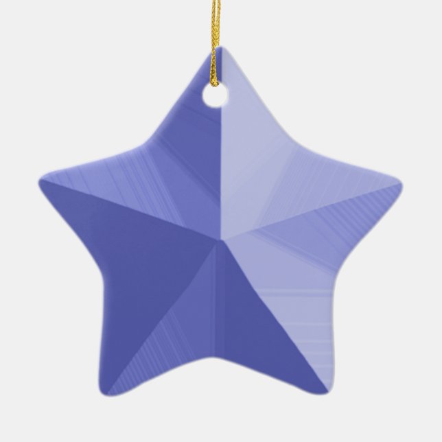 Blue Star Christmas Ornament Customisable Template (Front)