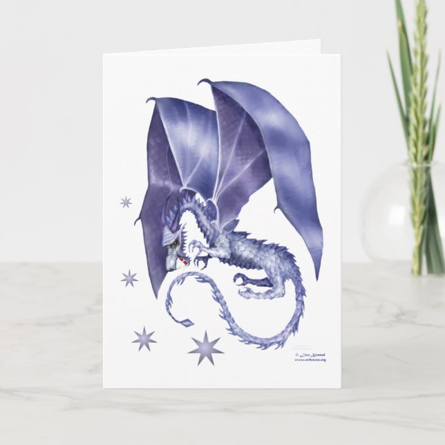 Blue Star Dragon Holiday Card (Front)