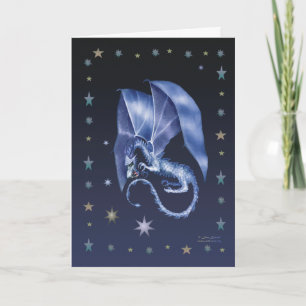 Blue Star Dragon Holiday Card