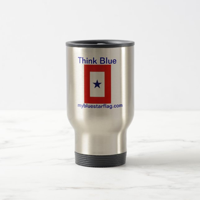 Blue Star Flag Travel Mug (Center)