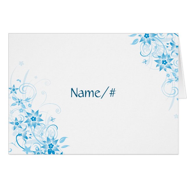 Blue Star Flower Table Card (Front Horizontal)