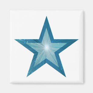 Blue Star fridge magnet square white