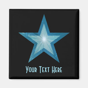 Blue Star fridge 'Your Text' magnet square black