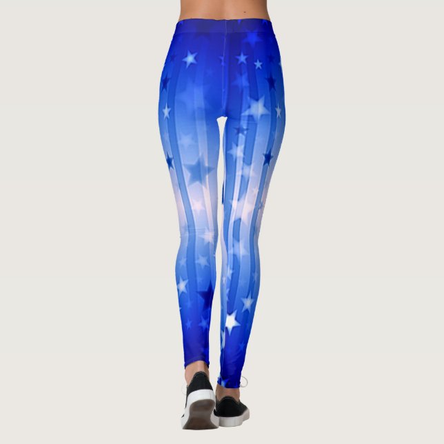 Blue star Independence Day Leggings (Back)