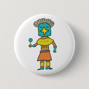 Blue Star Kachina 6 Cm Round Badge