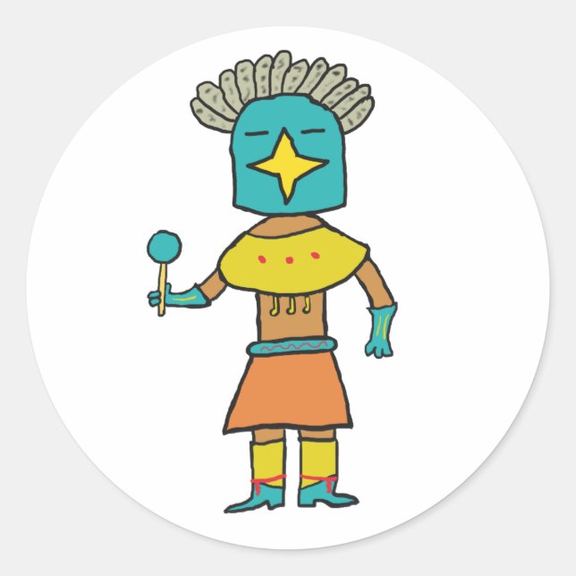 Blue Star Kachina Classic Round Sticker (Front)