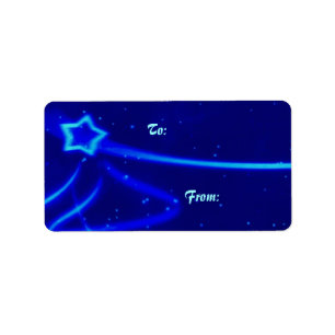 Blue Star Light Gift Tag
